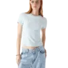 Velours T-shirt met korte mouwen voor dames Velours T-shirt met korte mouwen voor dames