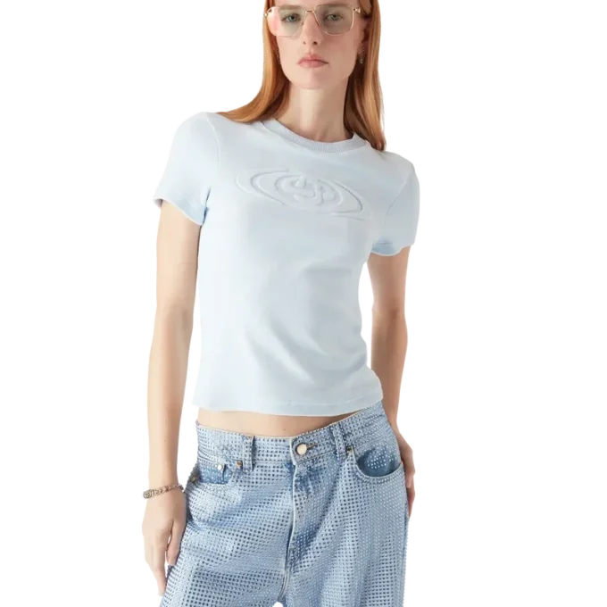Velours T-shirt met korte mouwen voor dames Velours T-shirt met korte mouwen voor dames