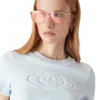 Velours T-shirt met korte mouwen voor dames Velours T-shirt met korte mouwen voor dames