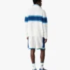 Wit-blauw gestreept mesh trainingsjack Wit-blauw gestreept mesh trainingsjack
