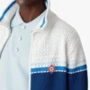 Wit-blauw gestreept mesh trainingsjack Wit-blauw gestreept mesh trainingsjack