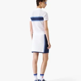 Wit-blauw gestreepte mesh top Wit-blauw gestreepte mesh top