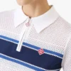 Wit-blauw gestreepte mesh top