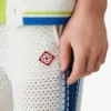 Wit-blauw gestreepte mesh trainingsbroek Wit-blauw gestreepte mesh trainingsbroek