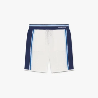 Wit-blauw gestreepte mesh trainingsshort