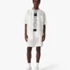 Wit mesh-overhemd met korte mouwen Wit mesh-overhemd met korte mouwen