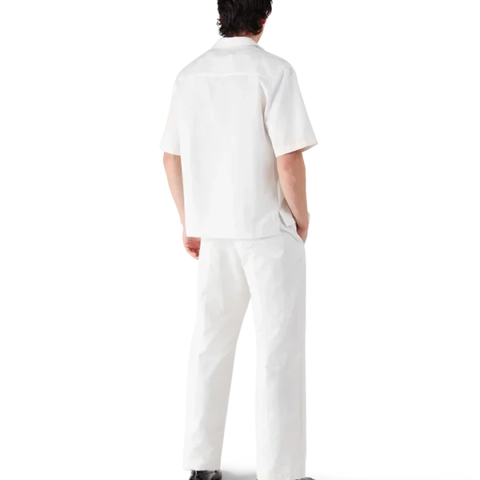 Wit monogram-overhemd met korte mouwen Wit monogram-overhemd met korte mouwen