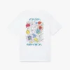 Wit T-shirt met korte mouwen en graffitiprint