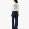 Wit T-shirt met korte mouwen en graffitiprint