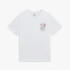 Wit T-shirt met korte mouwen en graffitiprint