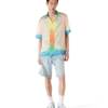 Witte en blauwe Court-sneaker voor heren