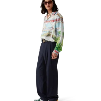 Wollen broek met plooien