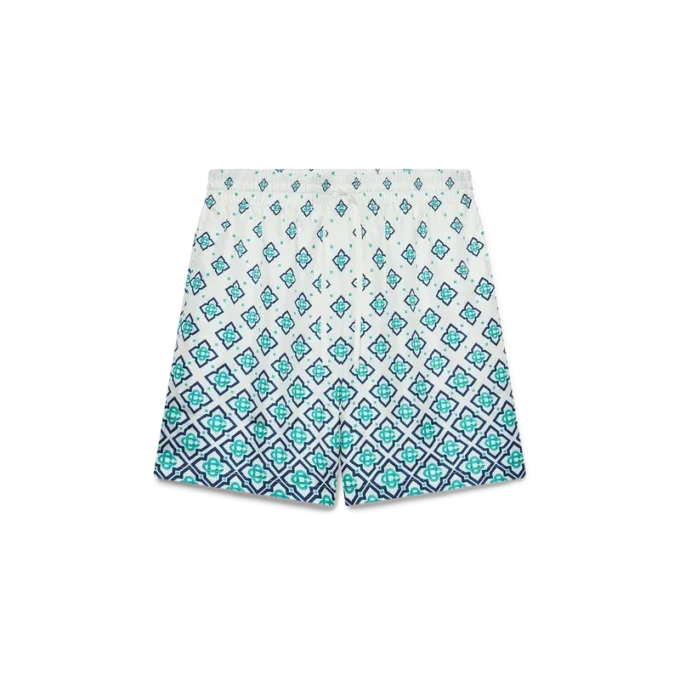 Zijden short met monogram in kleurverloop Zijden short met monogram in kleurverloop