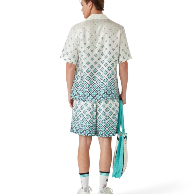 Zijden short met monogram in kleurverloop Zijden short met monogram in kleurverloop