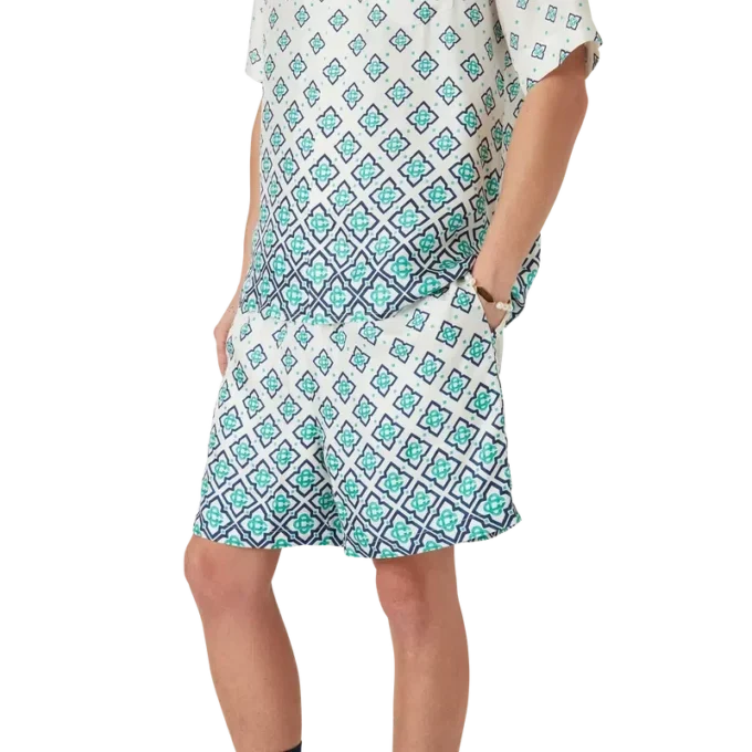 Zijden short met monogram in kleurverloop Zijden short met monogram in kleurverloop