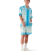 Zijden twill-Shorts met Kawaii-motief