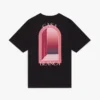 Zwart T-shirt met korte mouwen en bogen