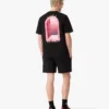 Zwart T-shirt met korte mouwen en bogen