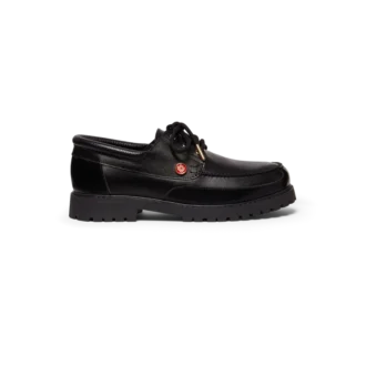 Zwarte leren bootschoenen voor heren Zwarte leren bootschoenen voor heren