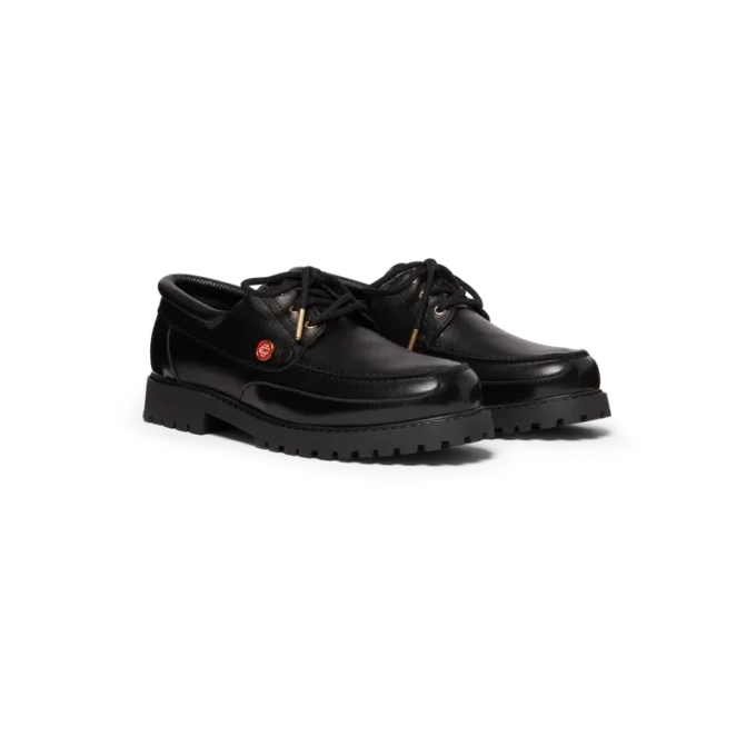 Zwarte leren bootschoenen voor heren