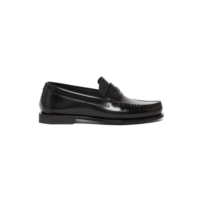 Zwarte leren loafers voor heren
