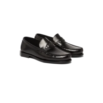 Zwarte leren loafers voor heren