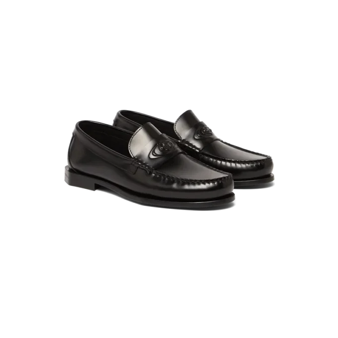 Zwarte leren loafers voor heren