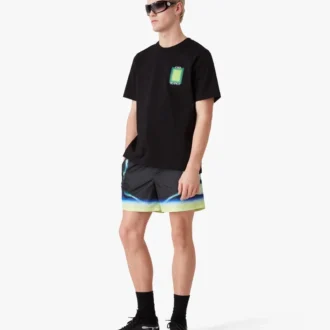 Zwarte swimshort met Sporchid-print Zwarte swimshort met Sporchid-print